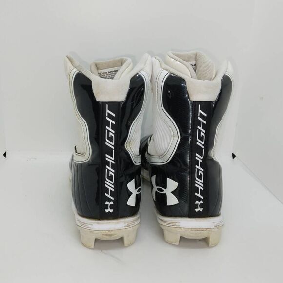 Under Armour Highlight Men's Pre-owned Black & White Football Cleats - sz. 8 - Picture 4 of 6